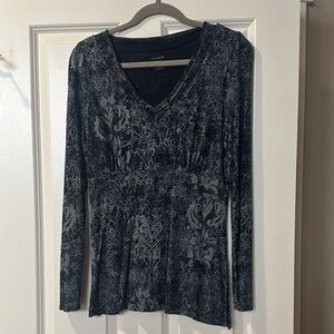 Calvin Klein Jeans Elegant Black and Gray Long Sleeve Top